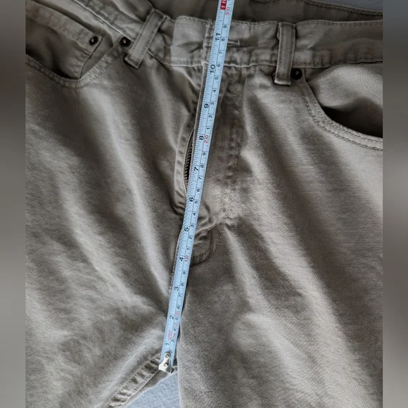 Levis Mens 505 Regular Fit Straight Leg Jeans Beige Khaki 36x32 Workwear Casual - Picture 11 of 11